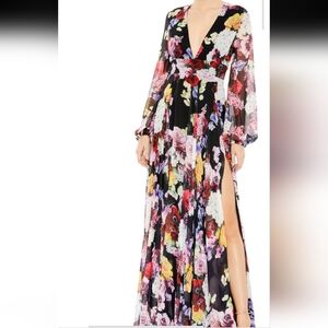 Floral Black Gown